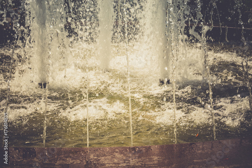 Water Splashing in the Fountain Retro