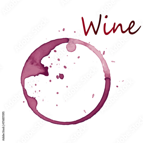 Large watercolor stain from red wine - close-up