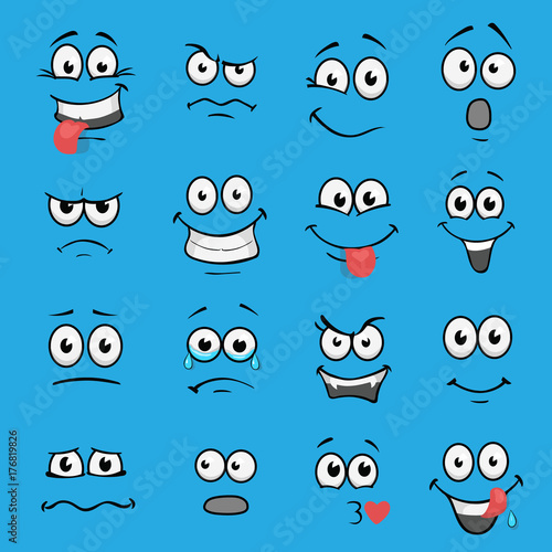 Cartoon faces set