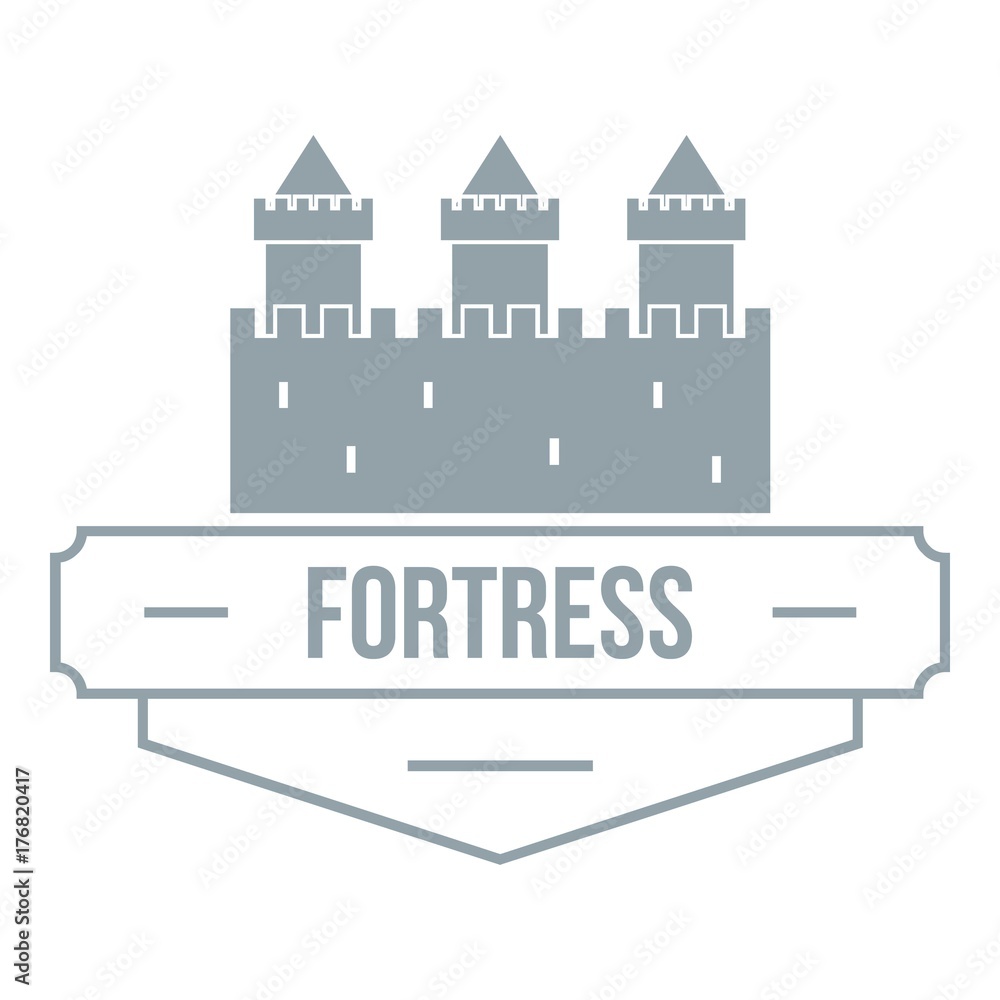 Luxury fortress logo, simple gray style