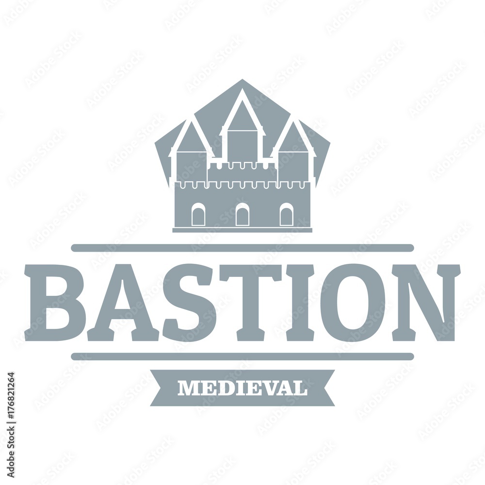 Bastion medieval logo, simple gray style