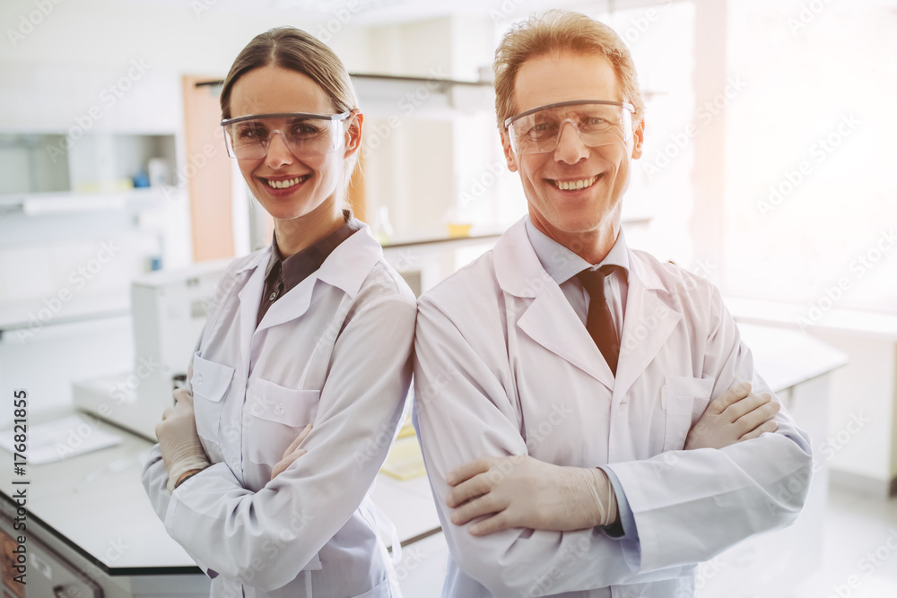 Laboratory scientists working Laboratory scientists working