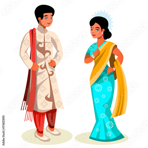 Indian couple in traditional dress