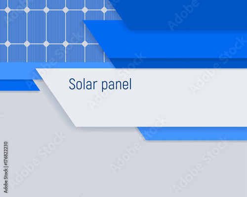 Banner with a solar panel. Industrial energy solution.