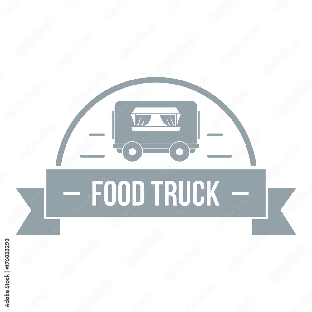 Food truck logo, simple gray style Food truck logo, simple gray style