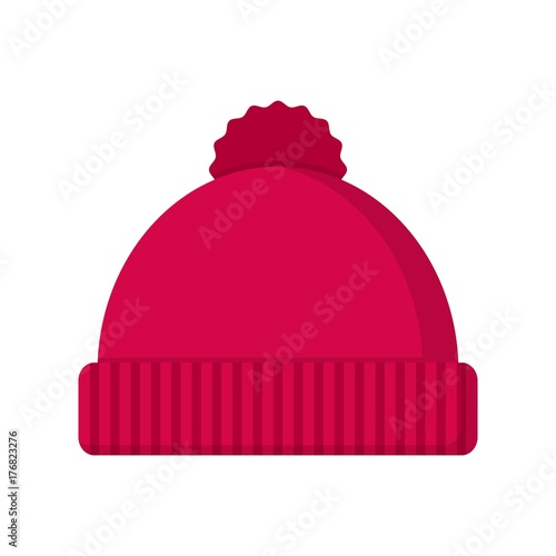 Winter hat icon in flat style isolated on white background. Vector illutration