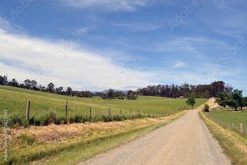 Schilderij op canvas The dirt road in a farm, Victoria, Australia