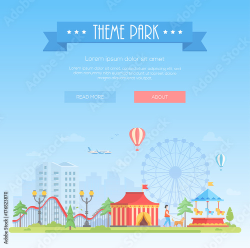 Theme park - modern flat design style vector illustration