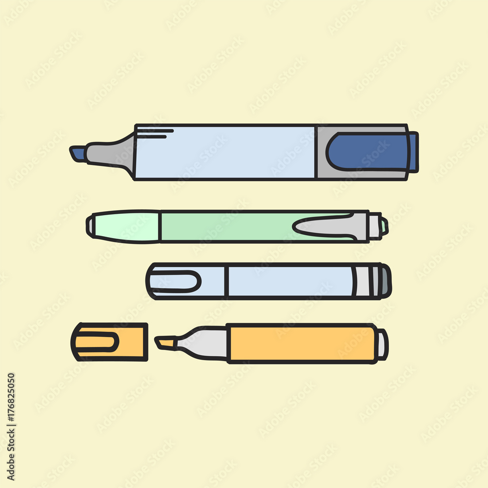 Vector of stationery doodle style Vector of stationery doodle style