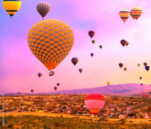 balloons CappadociaTurkey. Mountain photo