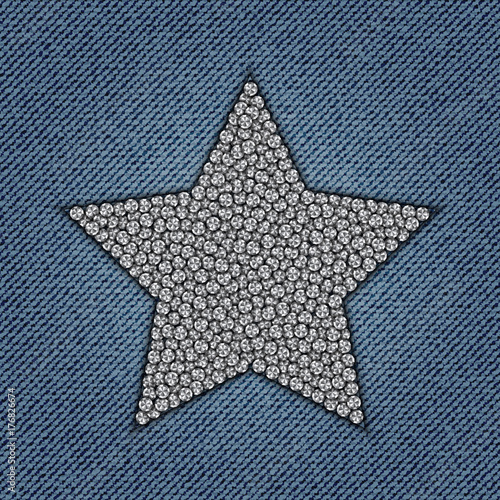 Jeans star with spangles