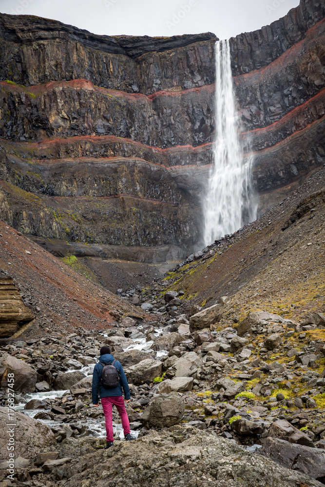 Hengifoss person Hengifoss person
