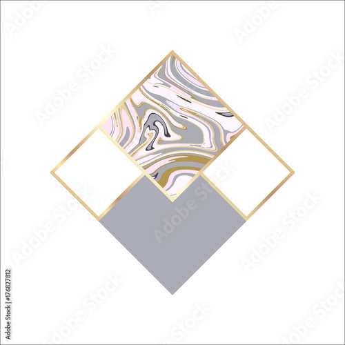 Minimalist marble texture. Vector trendy geometric posters.