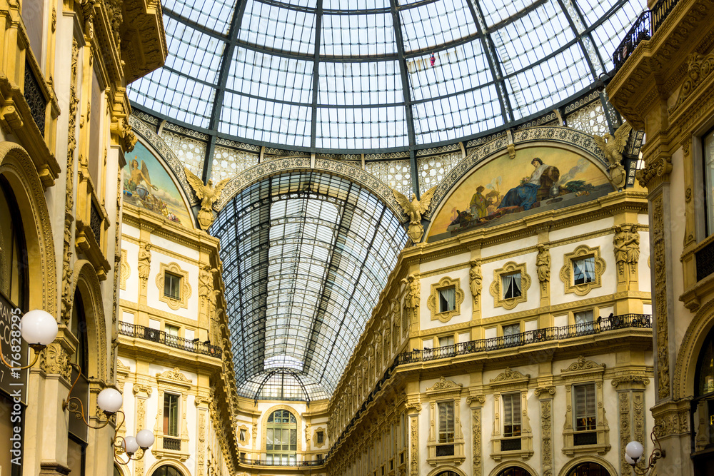 MILAN, ITALY - March 16, 2017: Galleria Vittorio Emanuele II Milan MILAN, ITALY - March 16, 2017: Galleria Vittorio Emanuele II Milan