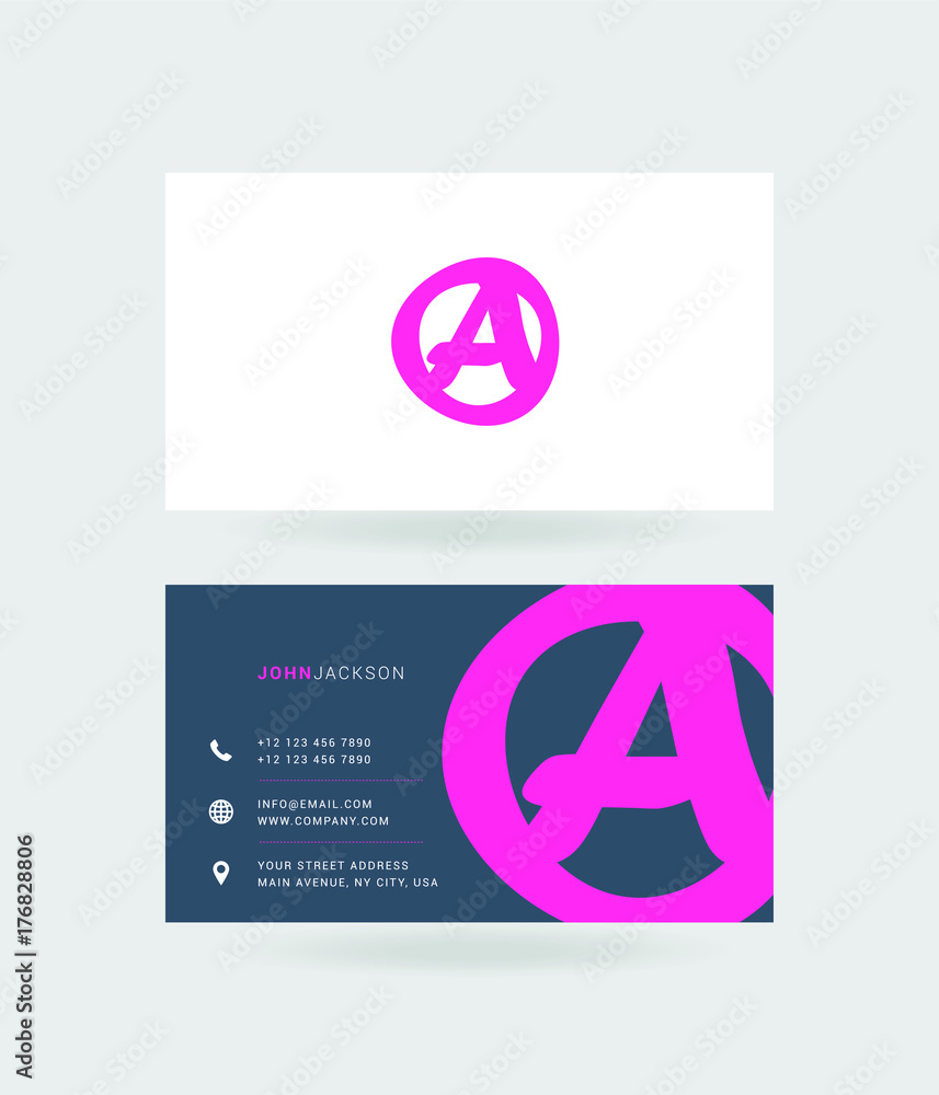 A Letter Logo with Business Card Template Vector. A Letter Logo with Business Card Template Vector.