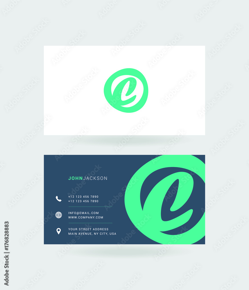 C Letter Logo with Business Card Template Vector. C Letter Logo with Business Card Template Vector.