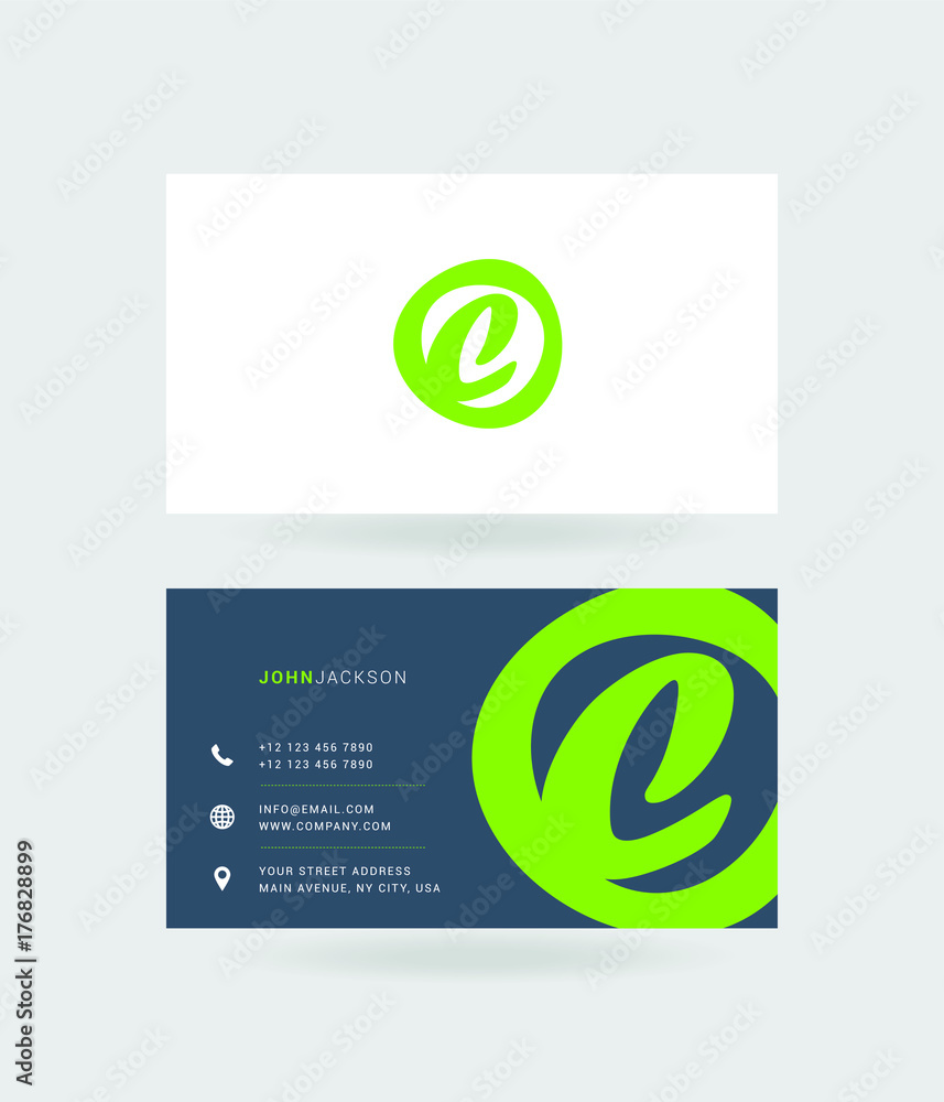 C Letter Logo with Business Card Template Vector. C Letter Logo with Business Card Template Vector.