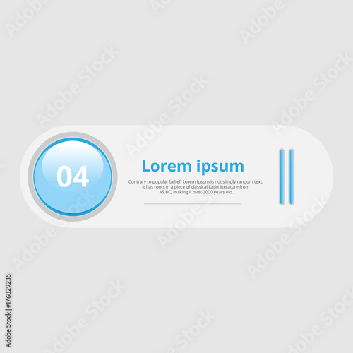 Vector button for web site-style futurism with blue glass round element