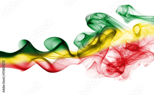 Canvas Print Ethiopia national smoke flag