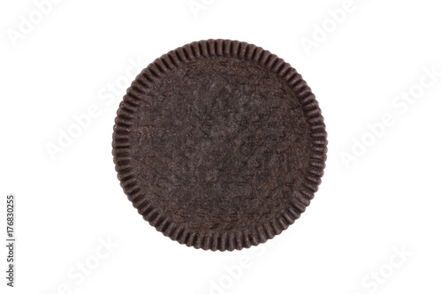 Cookies and cream close-up shot of front crust side (no trademark or brand) isolated on white background (Clipping path included) for graphic use