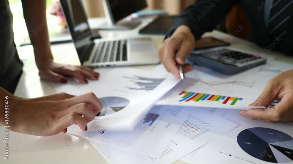 Business people hands doing analysis planning business project in office. Business people hands doing analysis planning business project in office.
