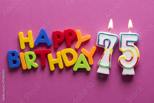 Photography Number 75 happy birthday celebration candle