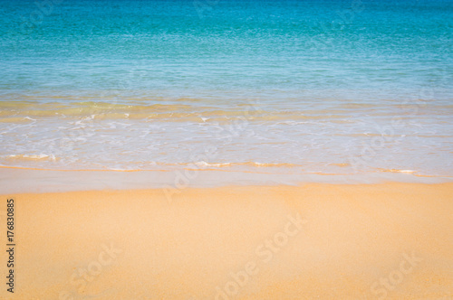 Beautiful tropical beach with sea view, clean water and blue sky