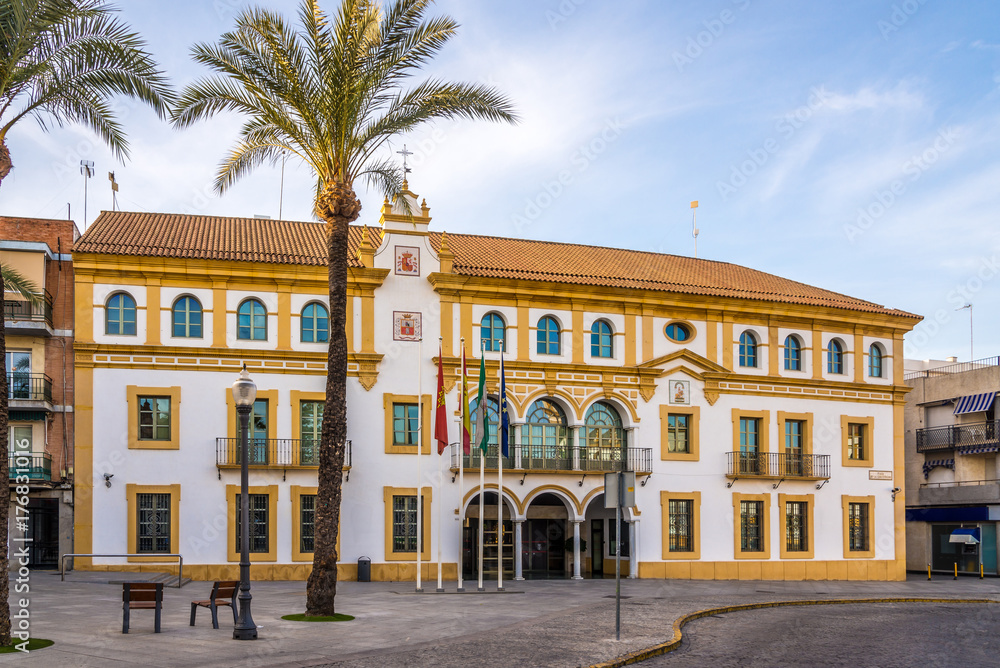 Fototapeta premium City hall at the place of Constitution in Dos Hermanas town near Sevilla - Spain