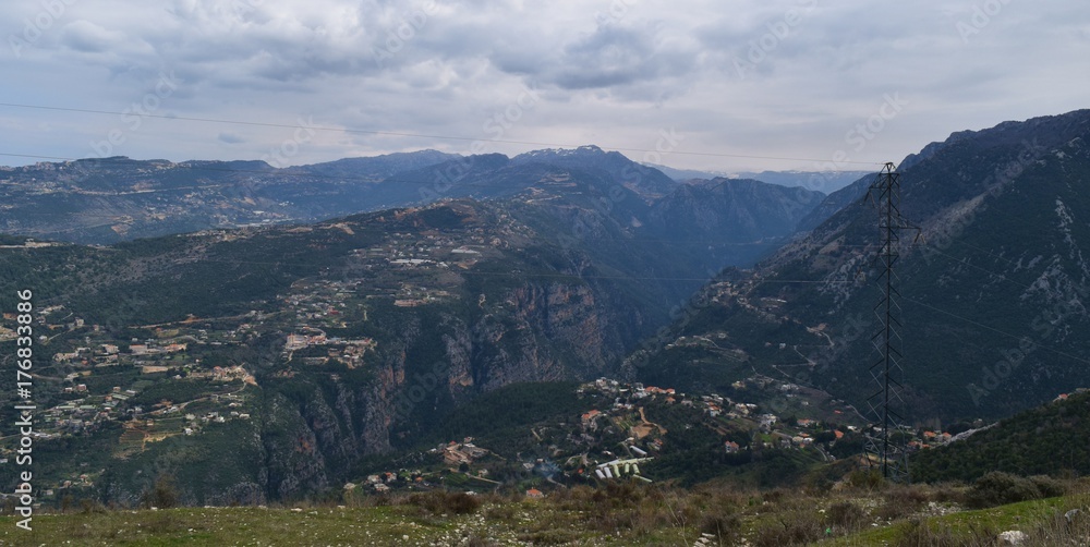 Sight of the Nahr Ibrahim valley  from a higher hill in Mont Lebanon