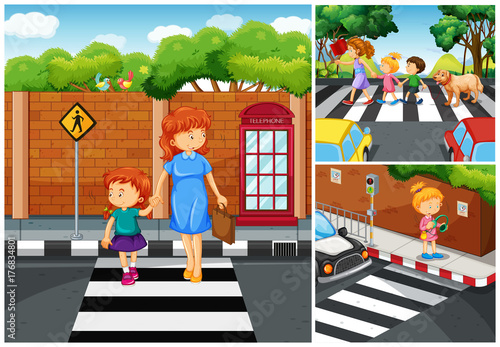 People crossing the street