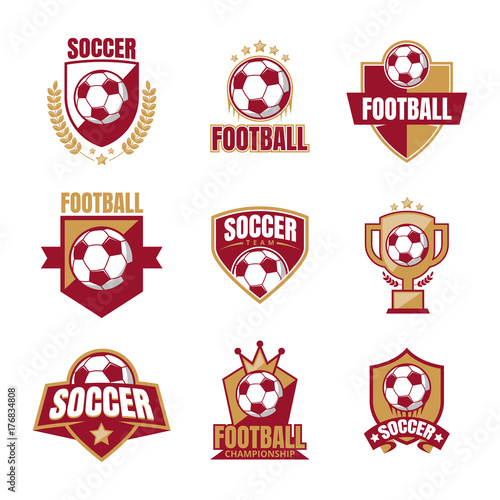 Set Of Soccer Logo Template Vector