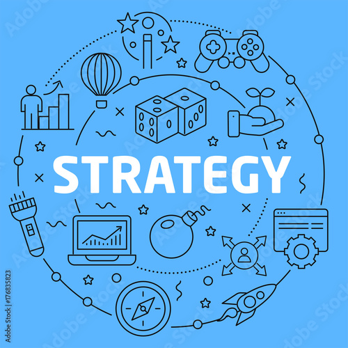 Strategy Blue Lines Illustration for prsentation
