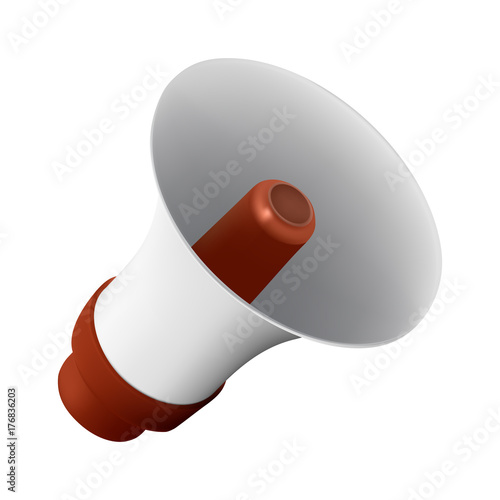 Realistic vector illustration of loudspeaker or megaphone isolated on white background. Perfect to use for advertising design your web site or print publications
