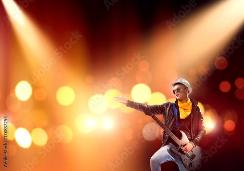 Rock star on stage