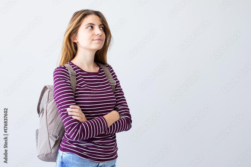 Portrait of student girl on isolated Portrait of student girl on isolated