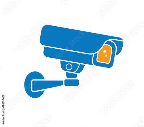Video surveillance security camera icon.