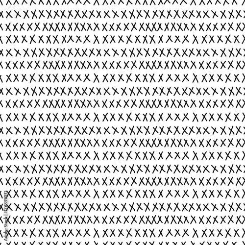 Abstract doodle seamless patten background. Monochrome black and white pattern