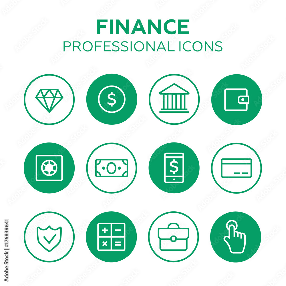 finance icon vector. Finance icons line style finance icon vector. Finance icons line style
