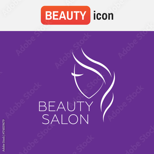 logo hairdresser woman. Beautiful woman face logo template for hair salon