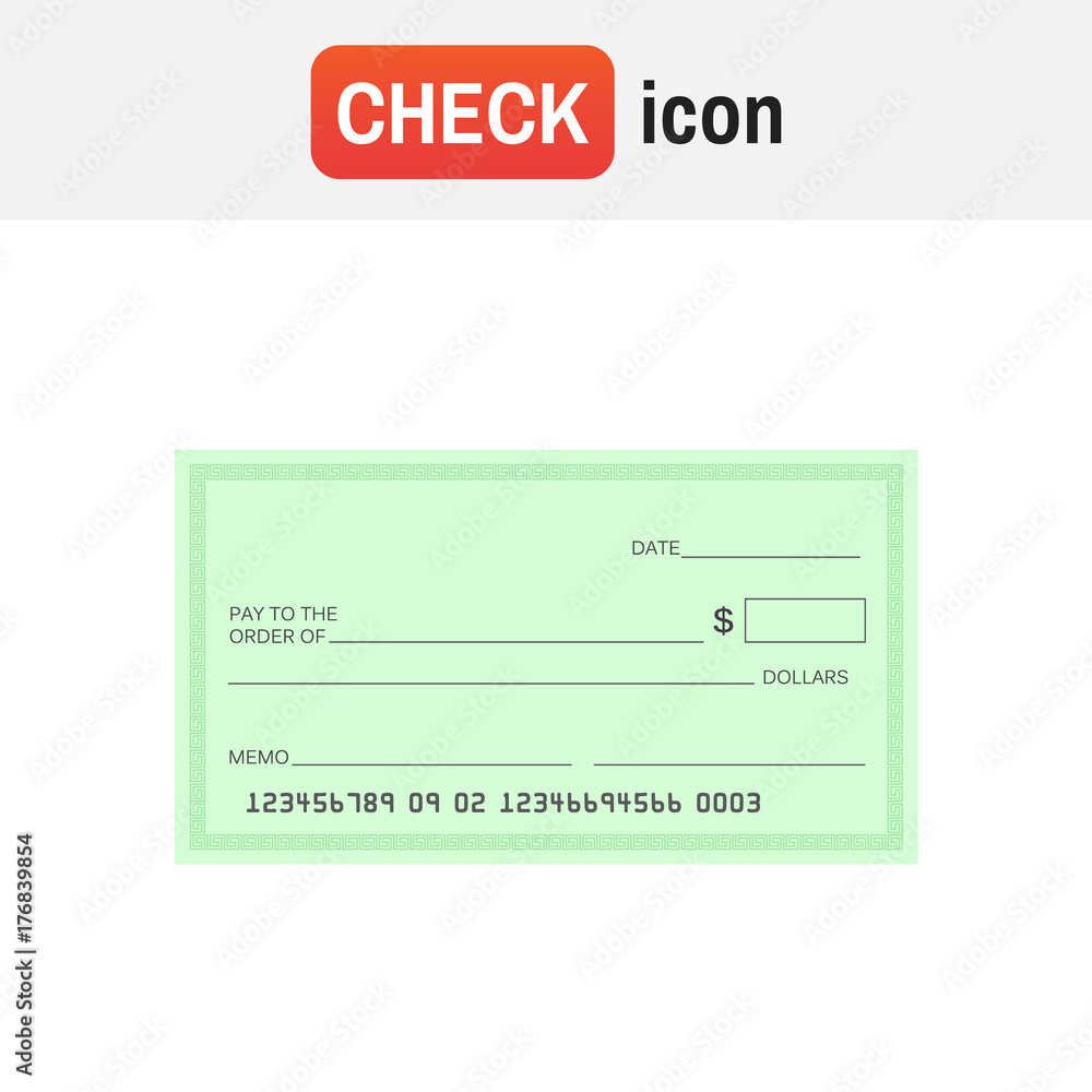 check blank paper. Blank check vector sign