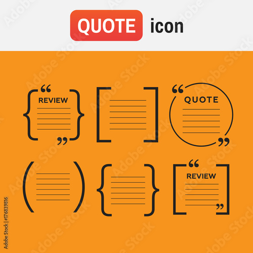 bracket quote icons. Quotes and brackets Speech Bubbles