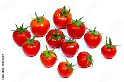 red tomatoes isolated on white background