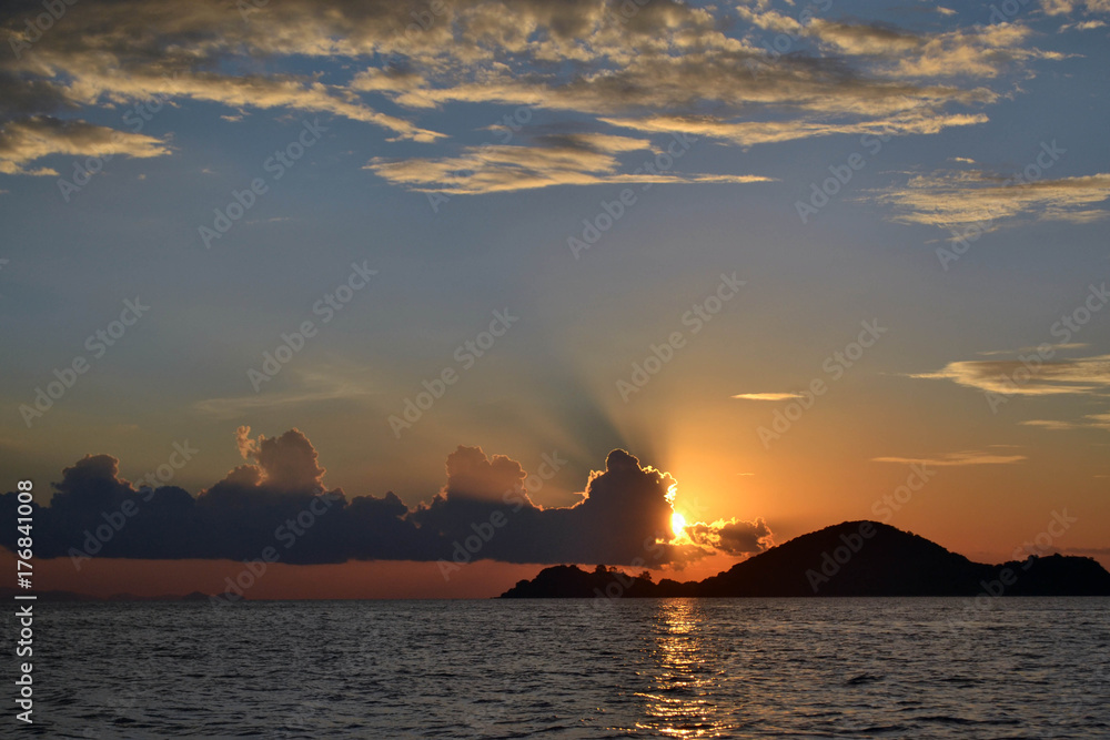 Sunset around Komodo Island, Indonesia Sunset around Komodo Island, Indonesia