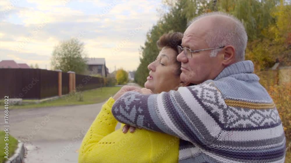 Senior couple is hugging Senior couple is hugging