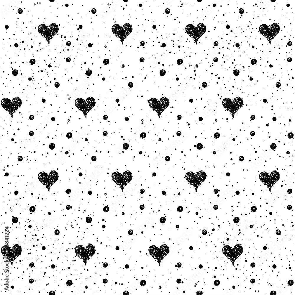 Abstract doodle seamless patten background. Monochrome black and white pattern Abstract doodle seamless patten background. Monochrome black and white pattern