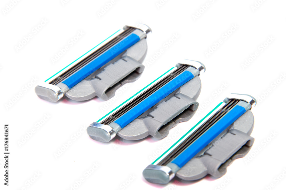 Use disposable shaving machine on white background Use disposable shaving machine on white background