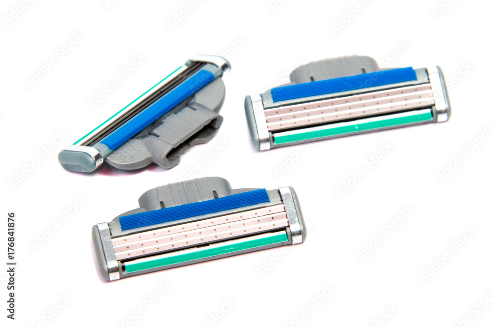 Use disposable shaving machine on white background Use disposable shaving machine on white background