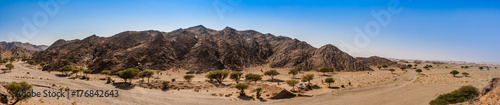 A panoramic landscape of Wadi Massal, Riyadh Province, Saudi Arabia