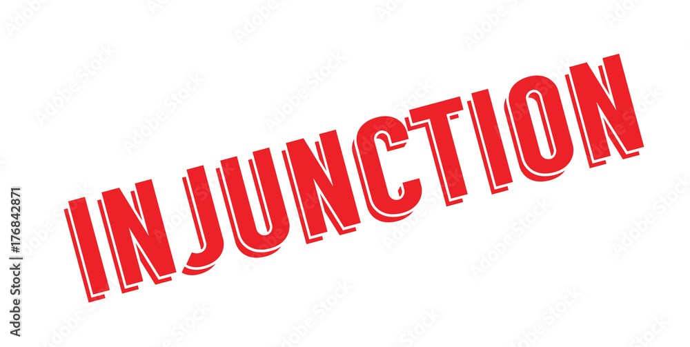 Injunction rubber stamp. Grunge design with dust scratches. Effects can be easily removed for a clean, crisp look. Color is easily changed. Injunction rubber stamp. Grunge design with dust scratches. Effects can be easily removed for a clean, crisp look. Color is easily changed.