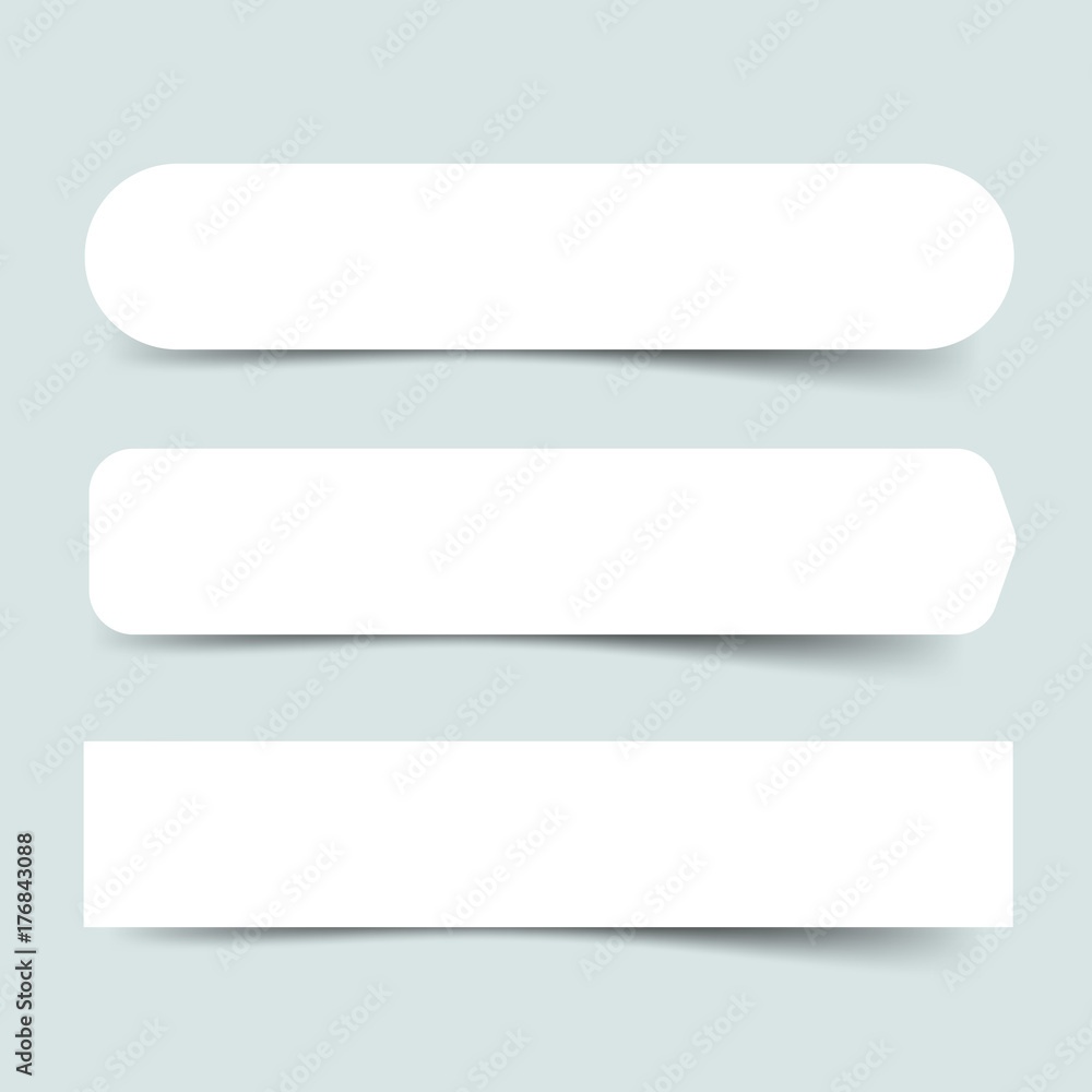 Set of three paper empty banners. Origami white tags template on light blue backgound. Vector illustration, eps 10 Set of three paper empty banners. Origami white tags template on light blue backgound. Vector illustration, eps 10